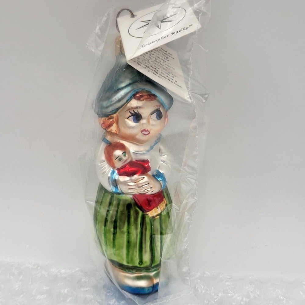 Christopher Radko 1995 Dutch Dolls Glass Ornament 383/440
